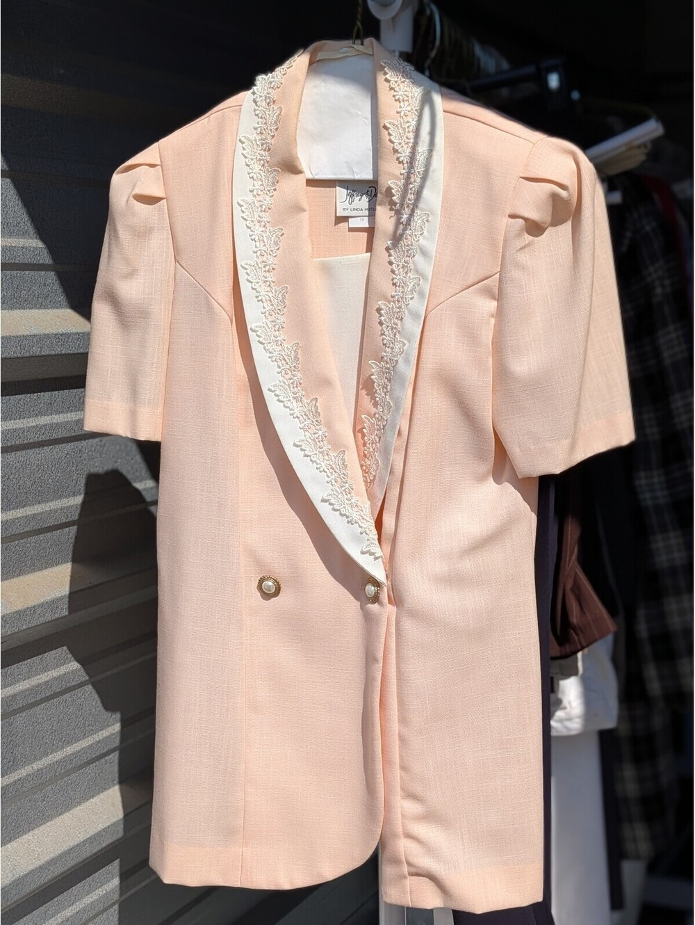 Vintage Jeffrey & Dana peach short sleeve blazer